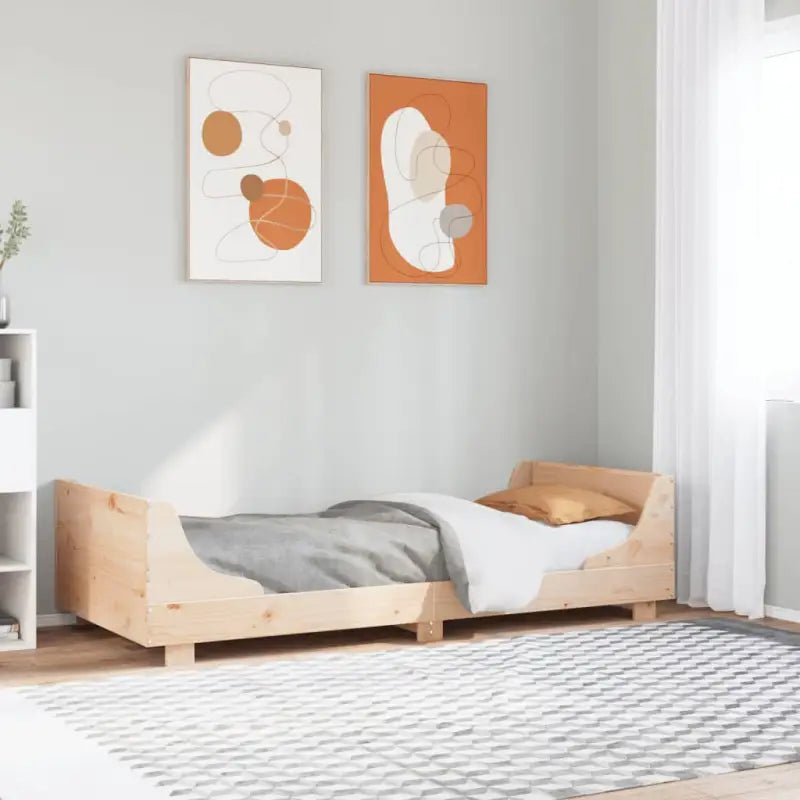 Massief grenenhout bedframe voor een moderne slaapkamer uitstraling - Naturel / 75 x 190 cm - Bedden & bedframes