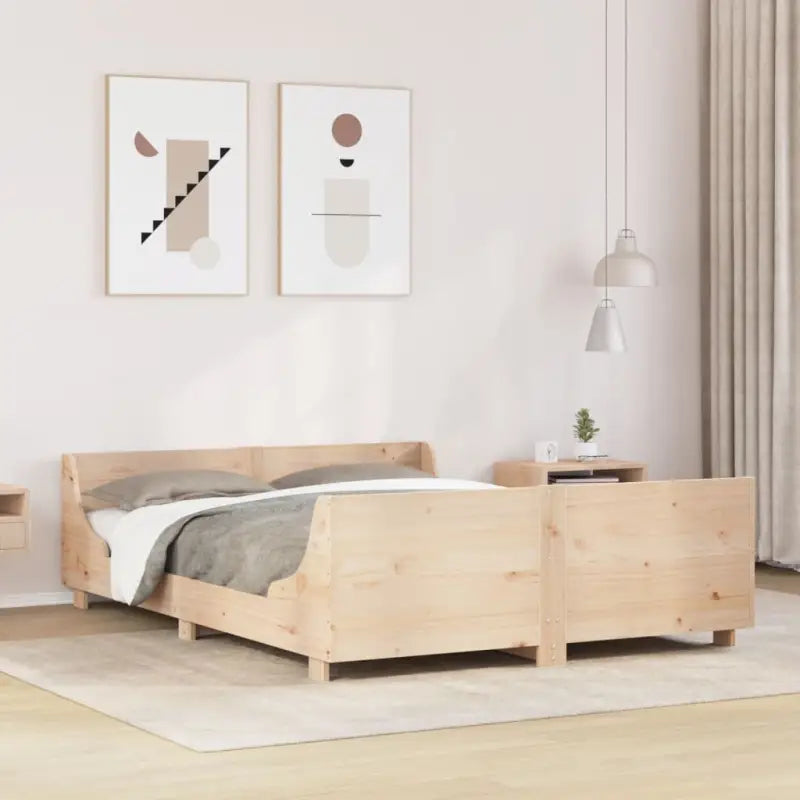 Massief grenenhout bedframe voor een moderne slaapkamer uitstraling - Naturel / 160 x 200 cm - Bedden & bedframes