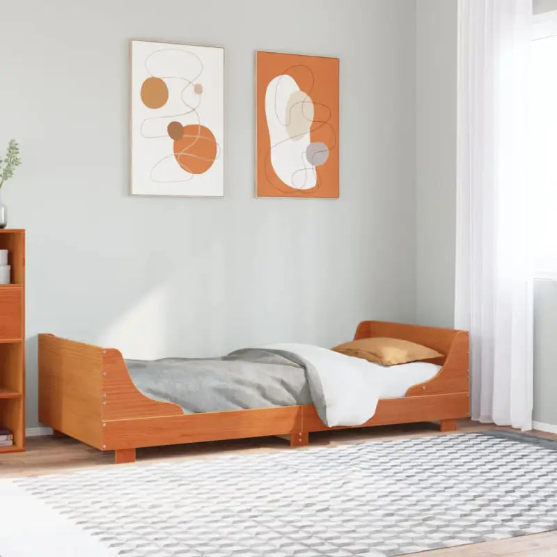 Massief grenenhout bedframe voor een moderne slaapkamer uitstraling - Wasbruin / 100 x 200 cm - Bedden & bedframes