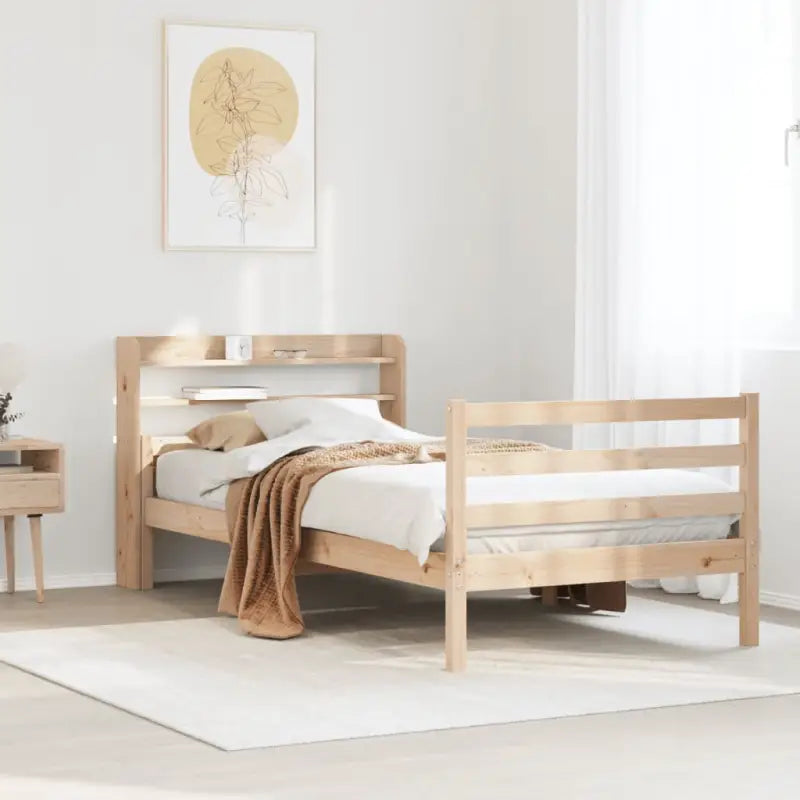 Massief grenenhout bedframe voor een natuurlijke en comfortabele slaap - Bruin / 75 x 190 cm - Bedden & bedframes