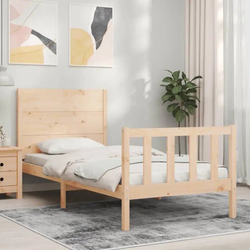 Massief Grenenhout Bedframe voor een Natuurlijke en Stevige Slaapplek - Naturel / 100 x 200 cm - Bedden & bedframes
