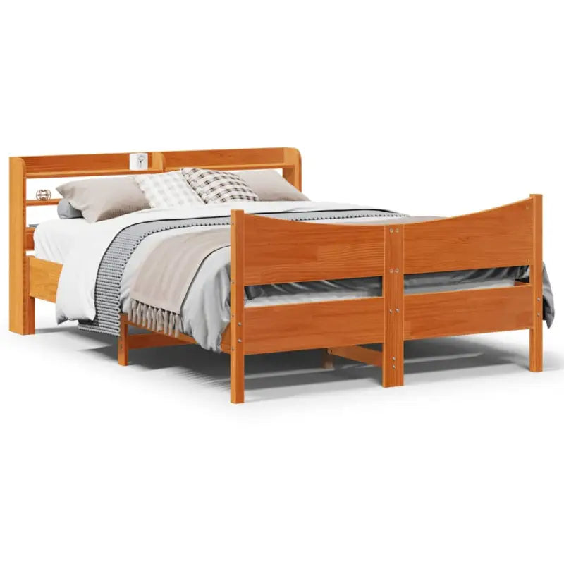 Massief grenenhout bedframe voor een stabiele en duurzame slaapkamer - Wasbruin / 140 x 200 cm - Bedden & bedframes