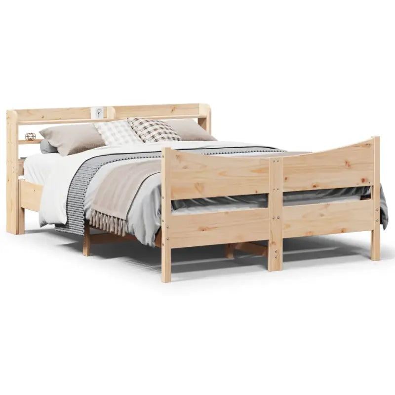 Massief grenenhout bedframe voor een stabiele en duurzame slaapkamer - Naturel / 135 x 190 cm - Bedden & bedframes