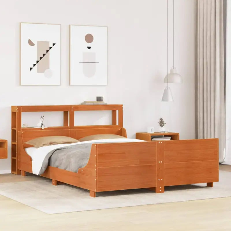 Massief Grenenhout Bedframe voor een Stevige en Duurzame Nachtrust - Wasbruin / 120 x 200 cm - Bedden & bedframes