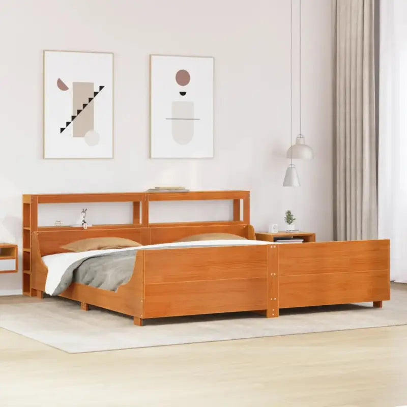 Massief Grenenhout Bedframe voor een Stevige en Duurzame Nachtrust - Wasbruin / 200 x 200 cm - Bedden & bedframes