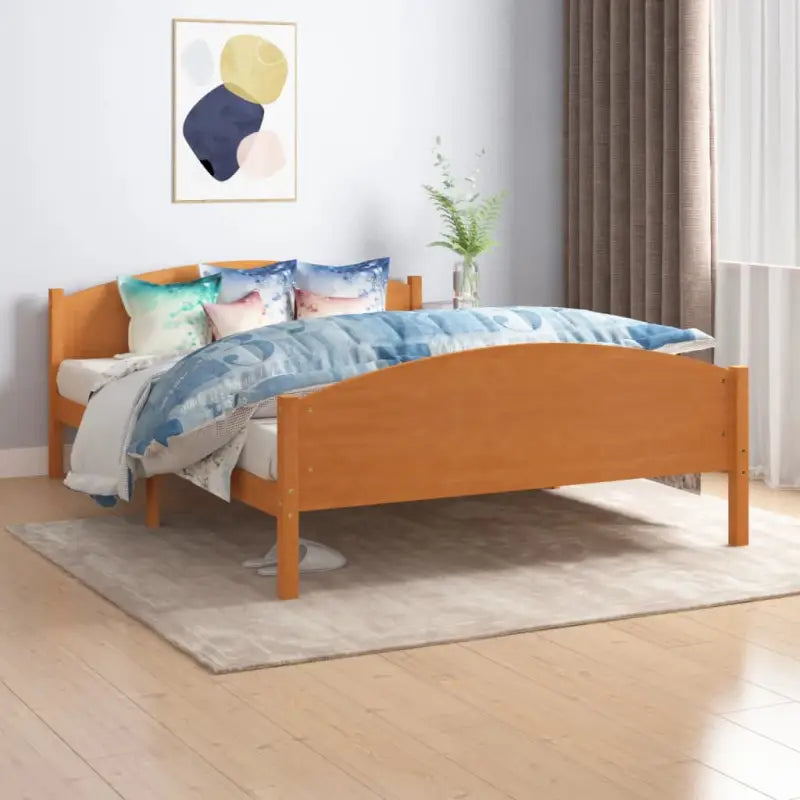 Massief grenenhout bedframe voor stevige en duurzame nachtrust - Honingbruin / 140 x 200 cm - Bedden & bedframes