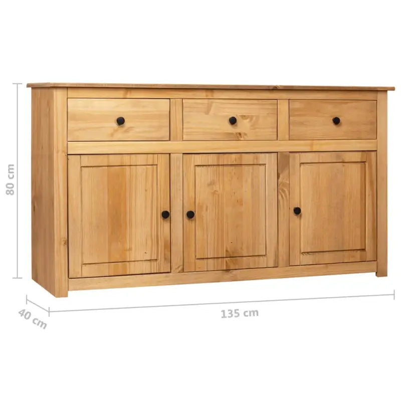 Massief grenenhout dressoir met 3 laden en opbergruimte - Dressoirs & buffetkasten