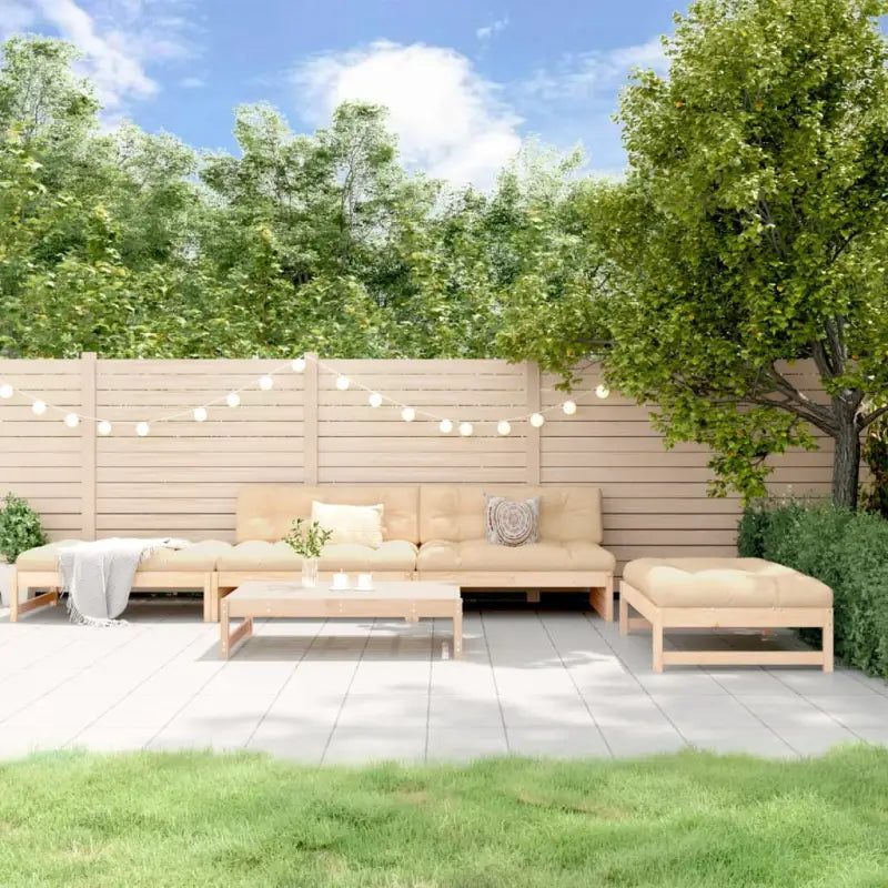 Massief Grenenhout Loungeset voor in de tuin met zachte kussens - Natuurlijk grenenhout - Tuinsets