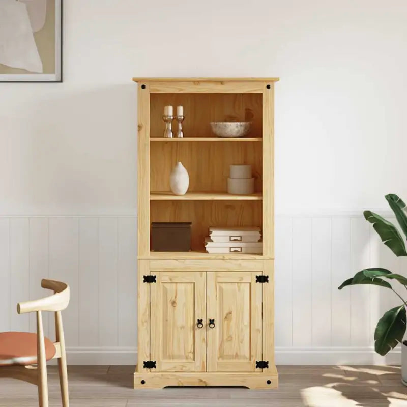 Massief grenenhout opbergkast met open planken in Mexicaanse stijl - Opbergkasten & lockerkasten