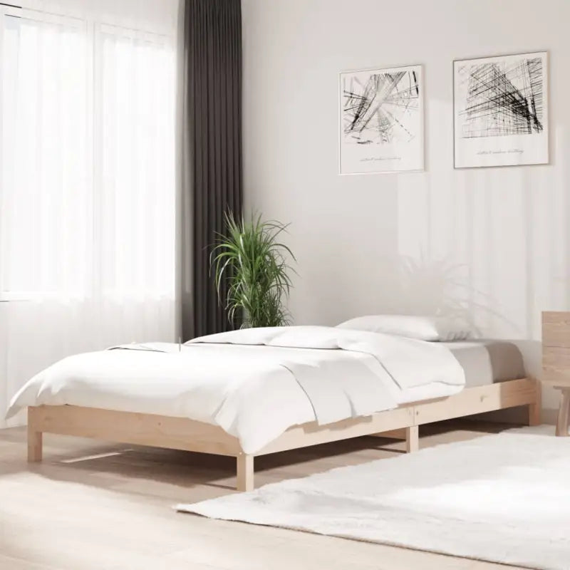 Massief Grenenhout Stapelbed voor Comfort en Tijdloos Design - Naturel / 75 x 190 cm - Bedden & bedframes