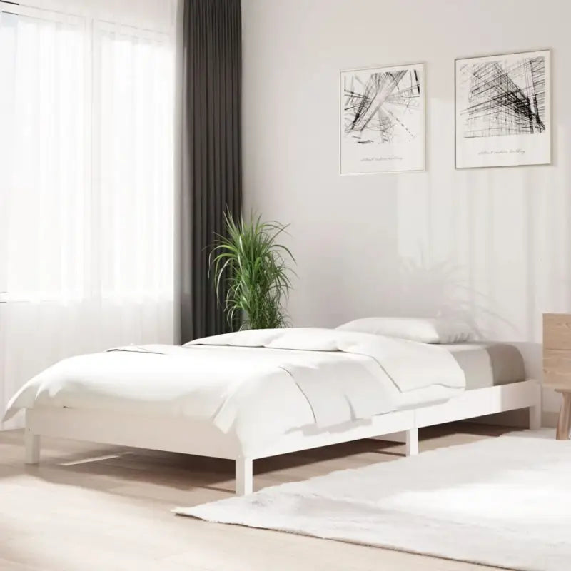 Massief Grenenhout Stapelbed voor Comfort en Tijdloos Design - Wit / 90 x 200 cm - Bedden & bedframes