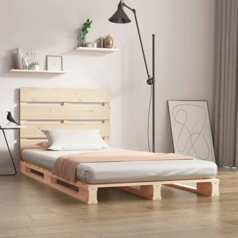 Massief Grenenhouten Bedframe met Levering Bevat voor Een Natuurlijke Sfeer - Naturel / 90 x 200 cm - Bedden & bedframes