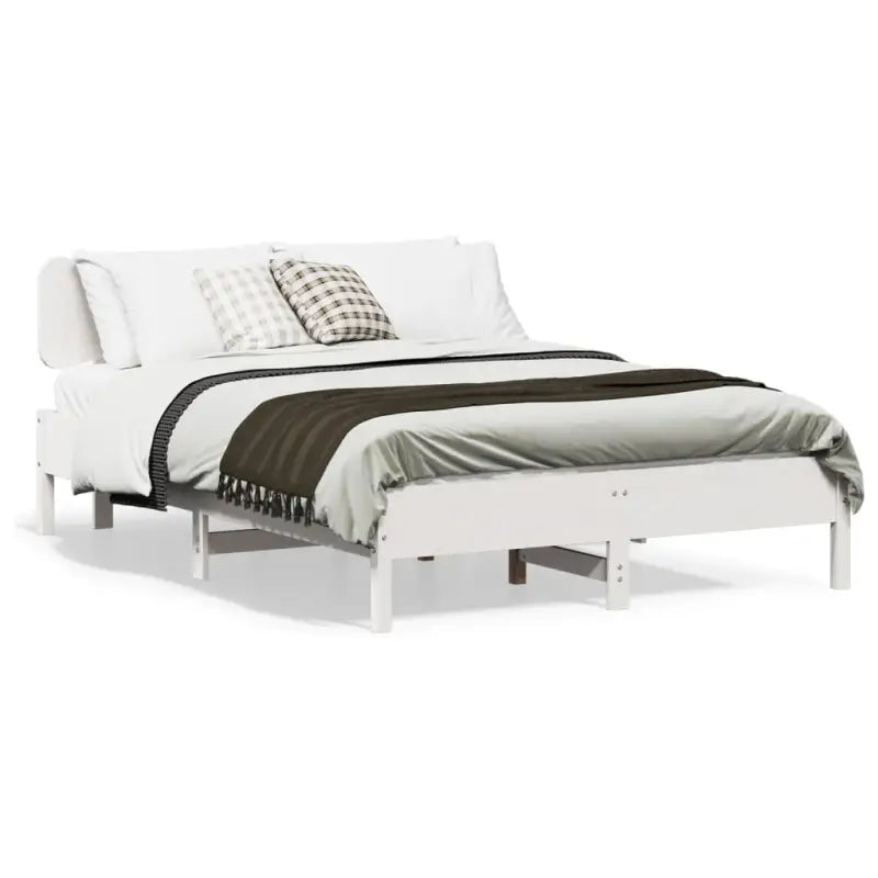 Massief grenenhouten bedframe met multiplex lattenbodem voor een goede nachtrust - Wit / 140 x 190 cm - Bedden &