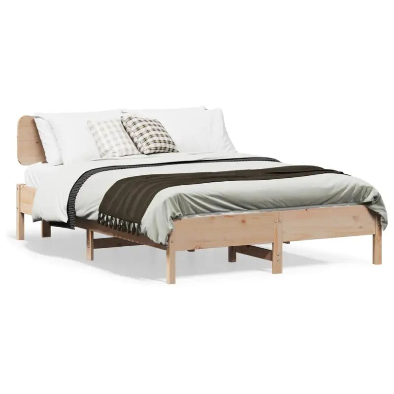 Massief grenenhouten bedframe met multiplex lattenbodem voor een goede nachtrust - Naturel / 120 x 190 cm - Bedden &