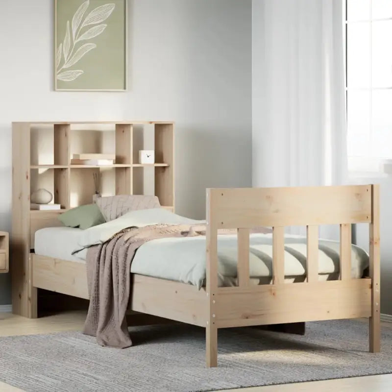 Massief grenenhouten bedframe met uitstekende ondersteuning voor een goede nachtrust - Naturel / 90 x 190 cm - Bedden &