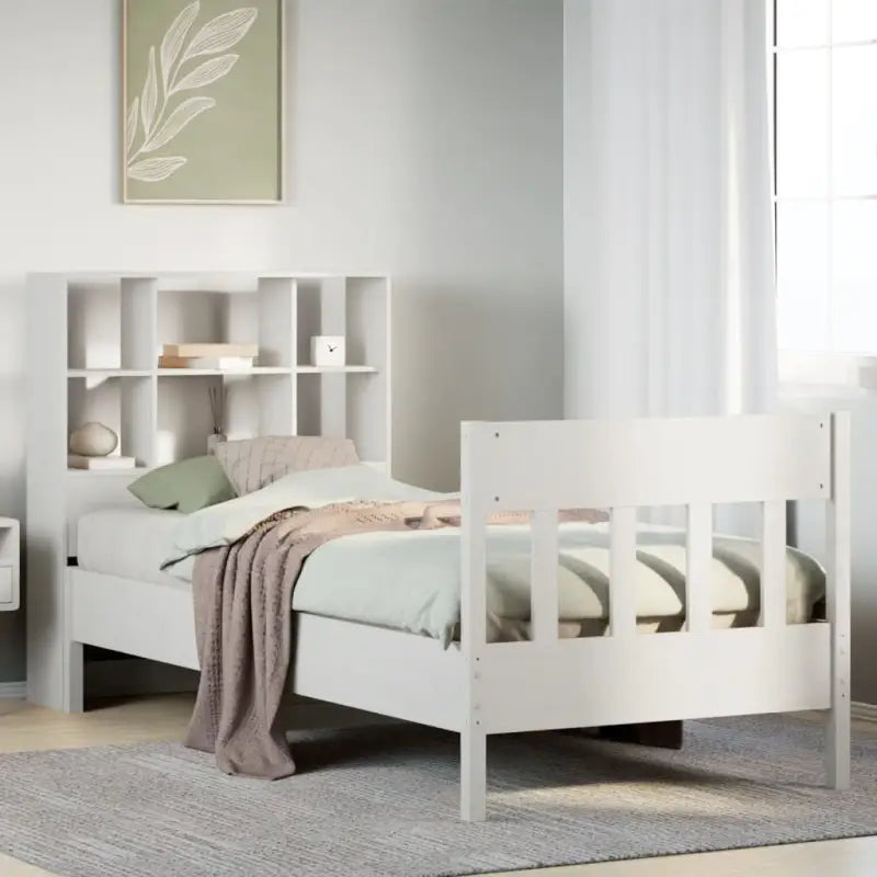 Massief grenenhouten bedframe met uitstekende ondersteuning voor een goede nachtrust - Wit / 90 x 190 cm - Bedden &