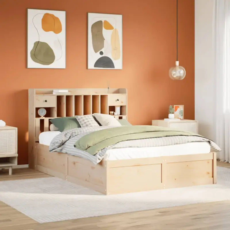 Massief Grenenhouten Bedframe voor Comfort en Natuurlijke Interieurstijl - Naturel / 140 x 200 cm - Bedden & bedframes