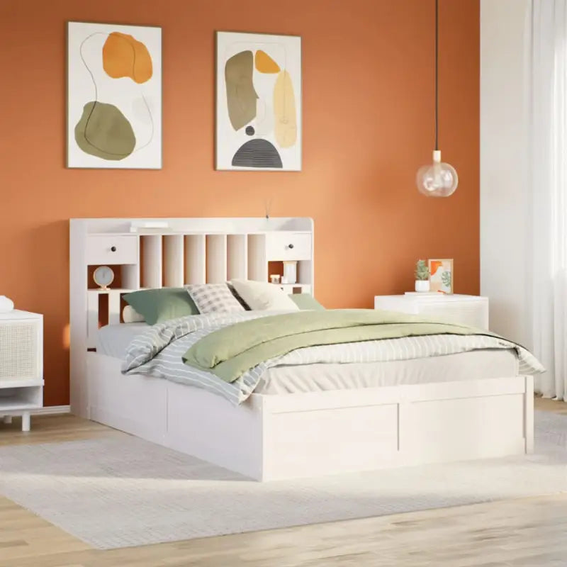 Massief Grenenhouten Bedframe voor Comfort en Natuurlijke Interieurstijl - Wit / 160 x 200 cm - Bedden & bedframes