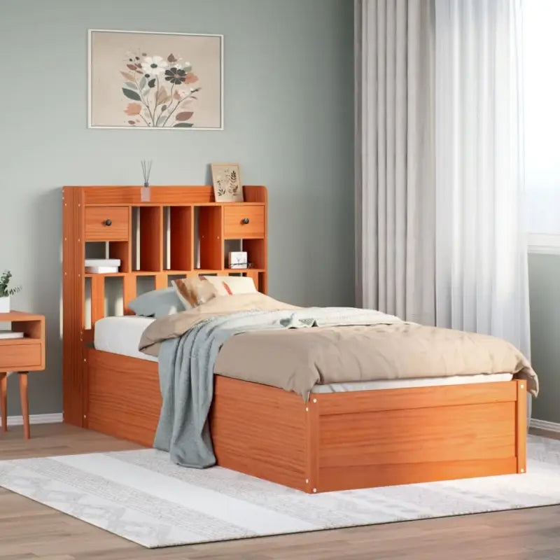 Massief Grenenhouten Bedframe voor Comfort en Natuurlijke Interieurstijl - Wasbruin / 90 x 190 cm - Bedden & bedframes