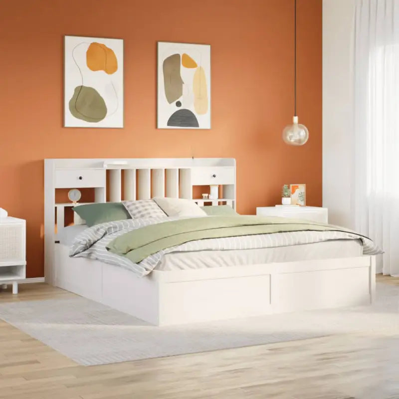 Massief Grenenhouten Bedframe voor Comfort en Natuurlijke Interieurstijl - Wit / 180 x 200 cm - Bedden & bedframes