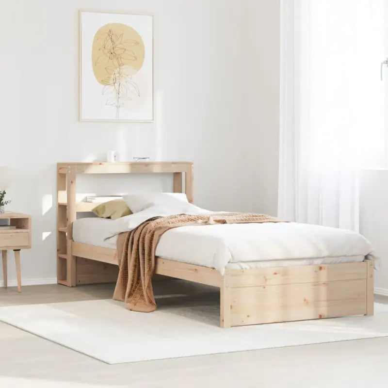 Massief Grenenhouten Bedframe voor een Comfortabele en Decoratieve Slaapruimte - Bruin / 90 x 190 cm - Bedden &