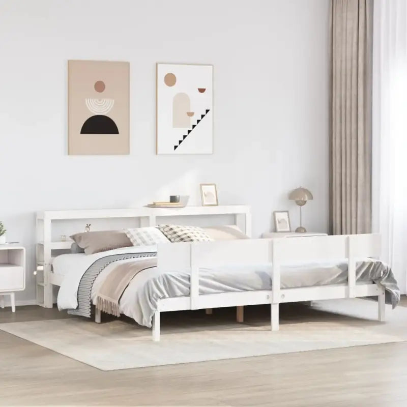 Massief grenenhouten bedframe voor een goede nachtrust - Wit / 200 x 200 cm - Bedden & bedframes