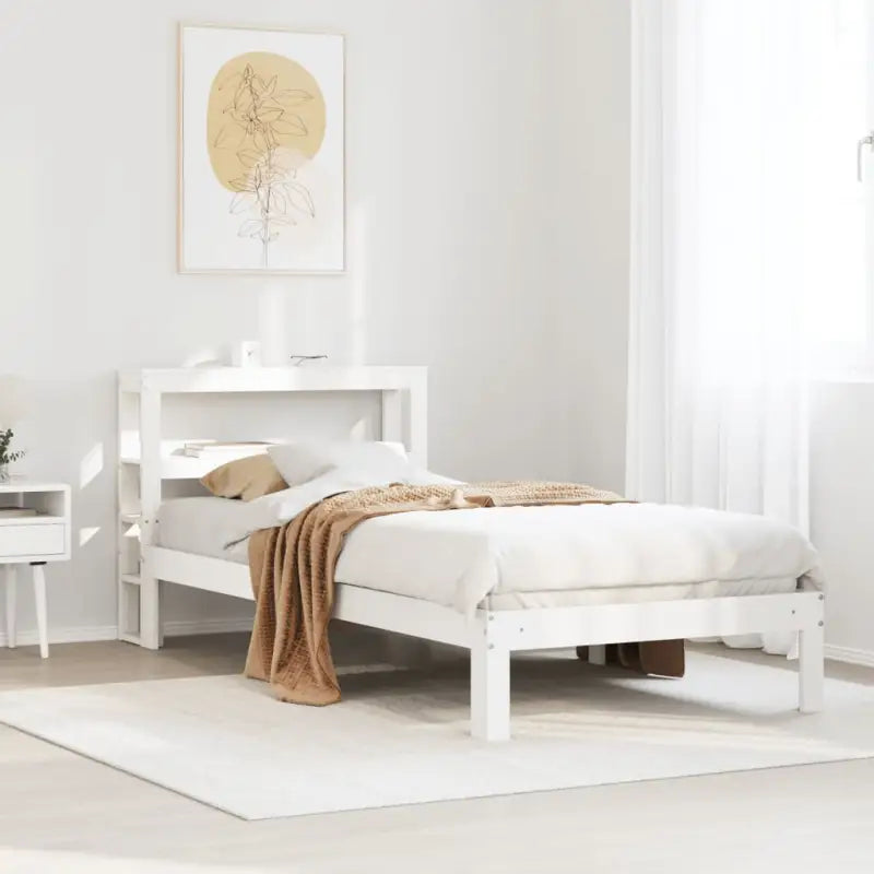 Massief Grenenhouten Bedframe voor een Natuurlijk en Comfortabel Slaapplekje - Wit / 75 x 190 cm - Bedden & bedframes