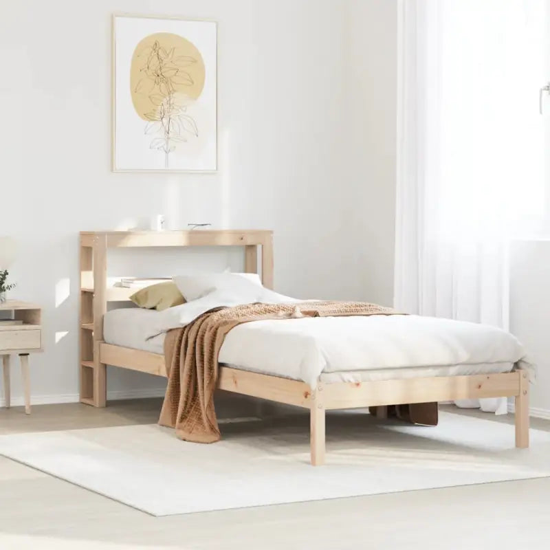 Massief grenenhouten bedframe voor een natuurlijke en comfortabele slaapkamer - Naturel / 75 x 190 cm - Bedden &