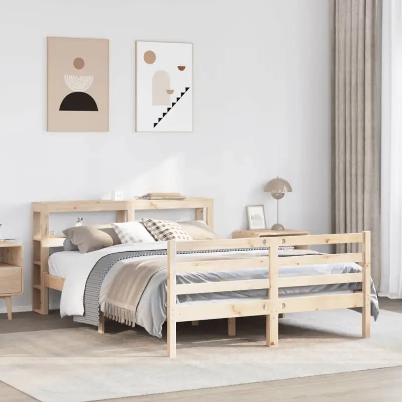 Massief grenenhouten bedframe voor een natuurlijke en comfortabele slaapkamer - Naturel / 120 x 190 cm - Bedden &