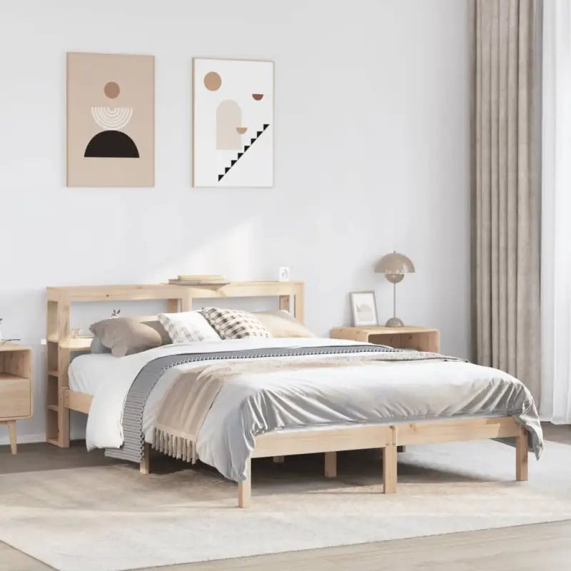 Massief grenenhouten bedframe voor een natuurlijke en comfortabele slaapkamer - Naturel / 120 x 190 cm - Bedden &