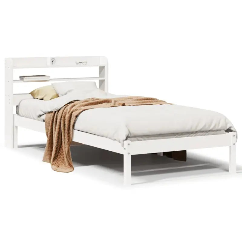 Massief Grenenhouten Bedframe voor een Natuurlijke en Decoratieve Slaapruimte - Wit / 75 x 190 cm - Bedden & bedframes