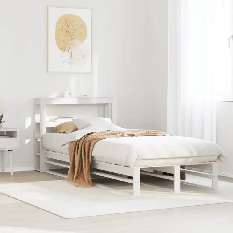 Massief Grenenhouten Bedframe voor een Stevige en Decoratieve Slaapruimte - Wit / 75 x 190 cm - Bedden & bedframes