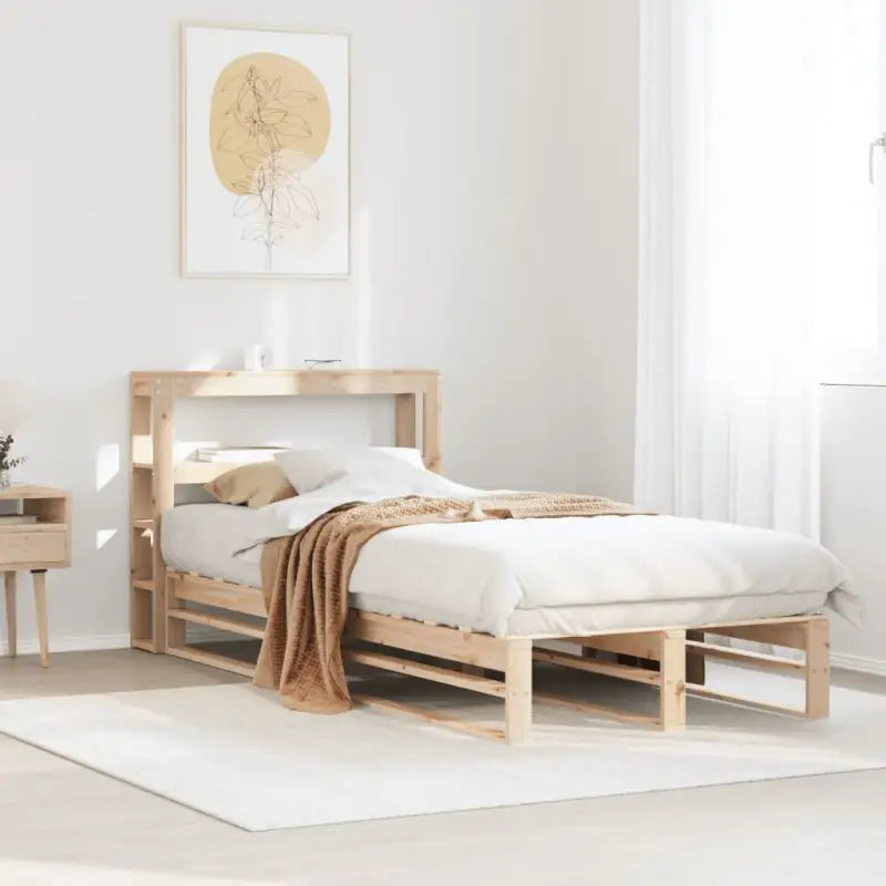Massief Grenenhouten Bedframe voor een Stevige en Decoratieve Slaapruimte - Naturel / 75 x 190 cm - Bedden & bedframes