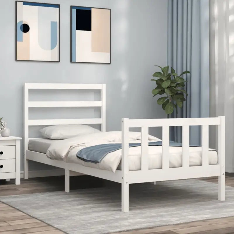 Massief grenenhouten bedframe voor een stevige en natuurlijke uitstraling - Wit / 90 x 200 cm - Bedden & bedframes