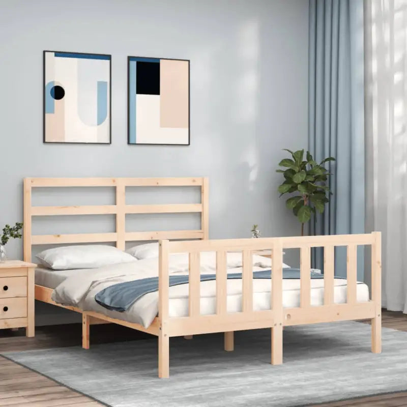 Massief grenenhouten bedframe voor een stevige en natuurlijke uitstraling - Naturel / 120 x 200 cm - Bedden & bedframes