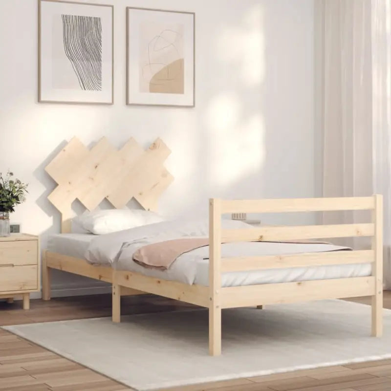 Massief grenenhouten bedframe voor een stilvolle en comfortabele slaapruimte - Naturel / 90 x 200 cm - Bedden &