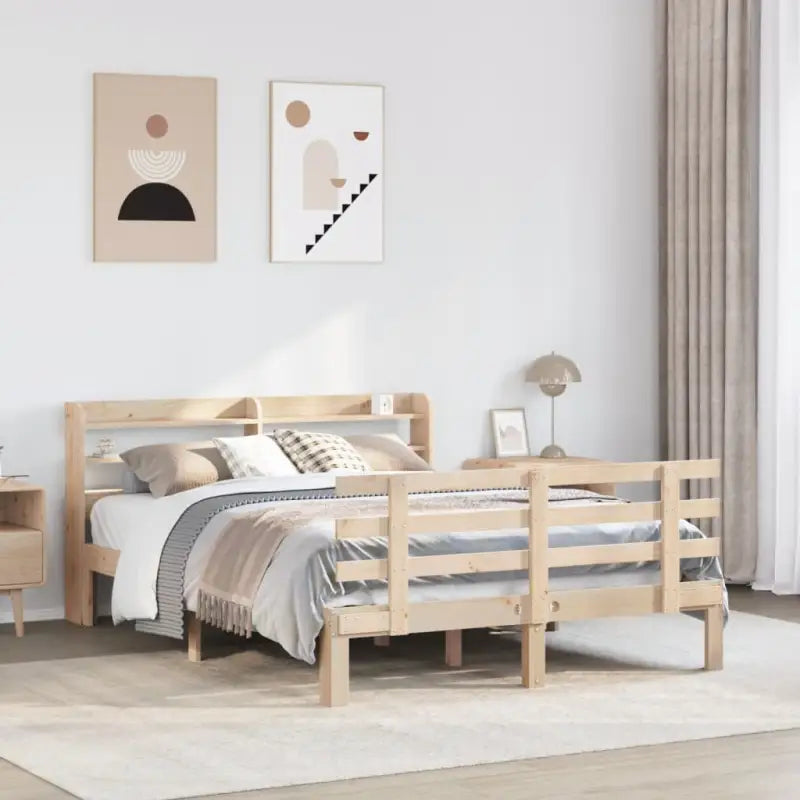 Massief grenenhouten bedframe voor goede nachtrust en natuurlijke stijl - Bruin / 160 x 200 cm - Bedden & bedframes
