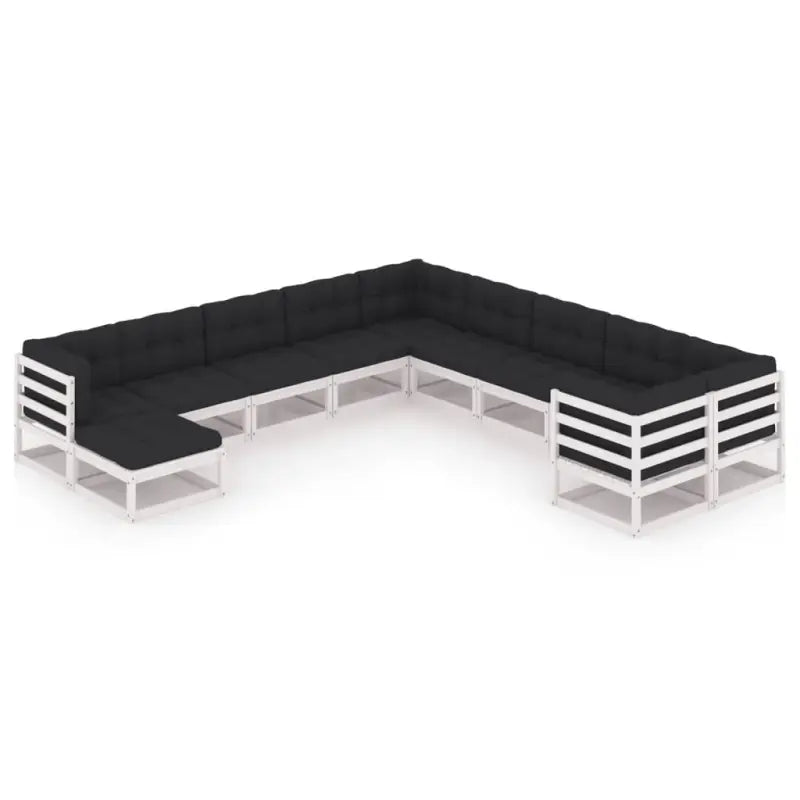 Massief Grenenhouten Tuinset voor Ontspanning en Gezelligheid - Wit / Ja - Tuinsets