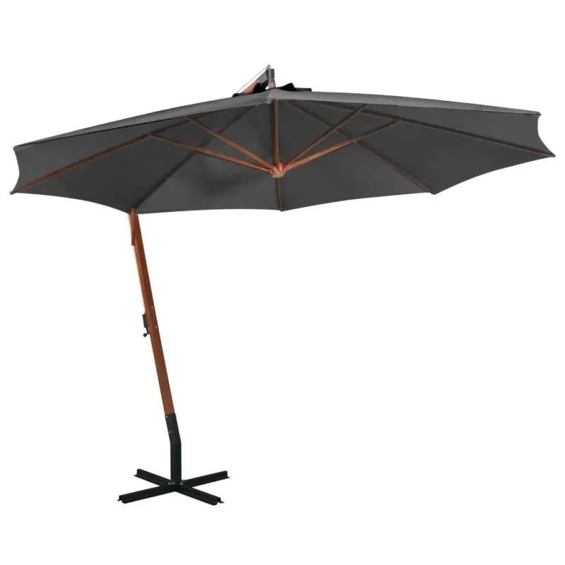 Massief vurenhout zweefparasols voor schaduw en UV-bescherming - Antraciet / 3.5 x 2.9 m / 1 - Parasols en zonneschermen