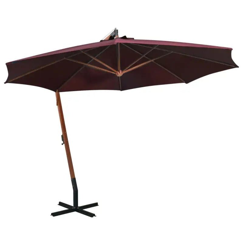 Massief vurenhout zweefparasols voor schaduw en UV-bescherming - Bordeauxrood / 3.5 x 2.9 m / 1 - Parasols