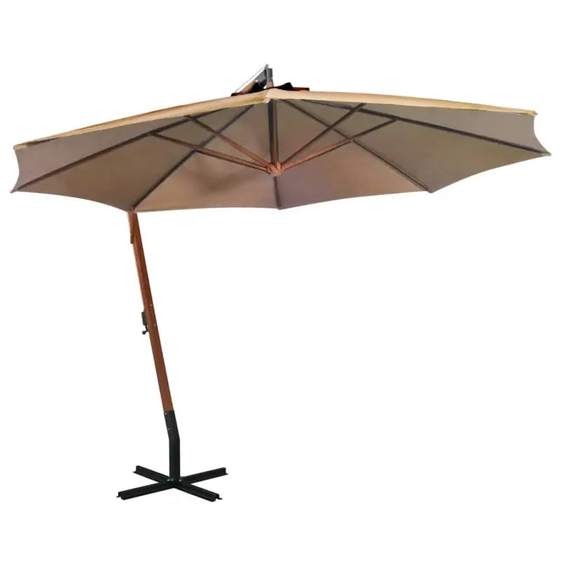 Massief vurenhout zweefparasols voor schaduw en UV-bescherming - Taupe / 3.5 x 2.9 m / 1 - Parasols en zonneschermen