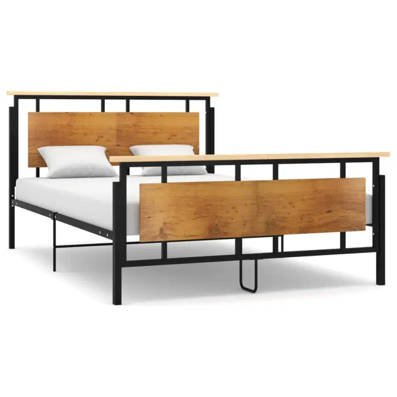 Metalen bedframe met massief eikenhout voor heerlijke nachtrust - Bedden & bedframes