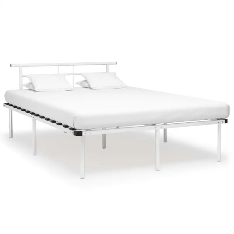 Metalen bedframe met stevige ondersteuning voor een klassieke slaapkamer sfeer - Wit / 140 x 200 cm - Bedden & bedframes