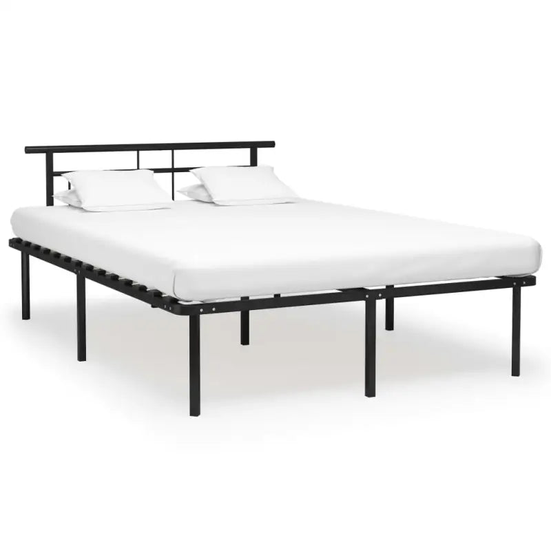 Metalen bedframe met stevige ondersteuning voor een klassieke slaapkamer sfeer - Zwart / 140 x 200 cm - Bedden &