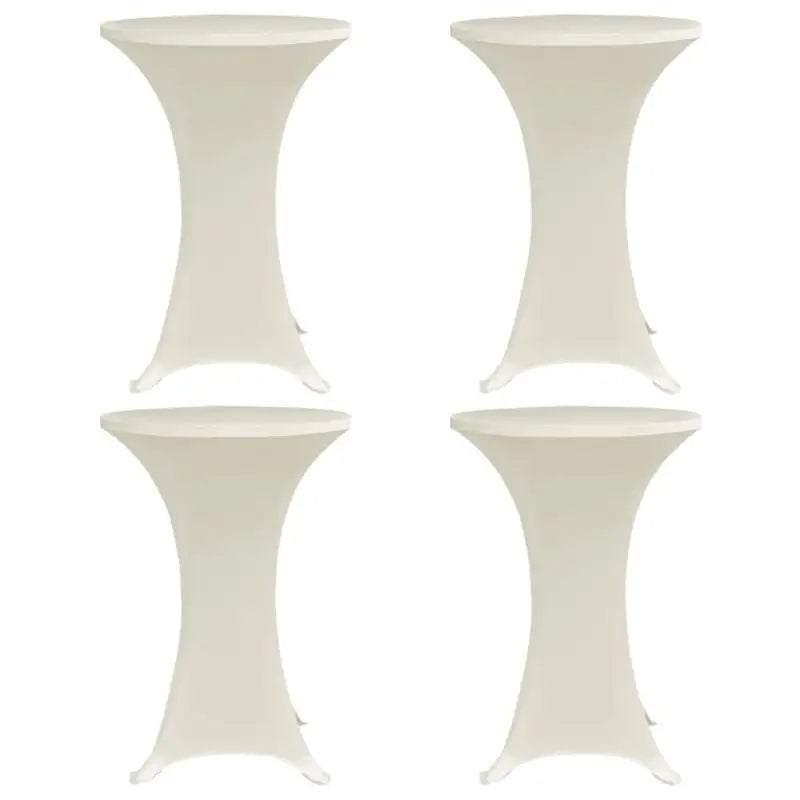Meubelhoezen voor ronde statafels van stretch stof levering bestaat - Crème / 60 cm / 4 - Meubelhoezen