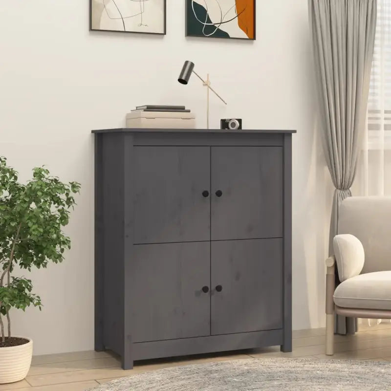 Minimalistisch dressoir van massief grenenhout voor een natuurlijk interieur - Grijs / 1 - Dressoirs & buffetkasten