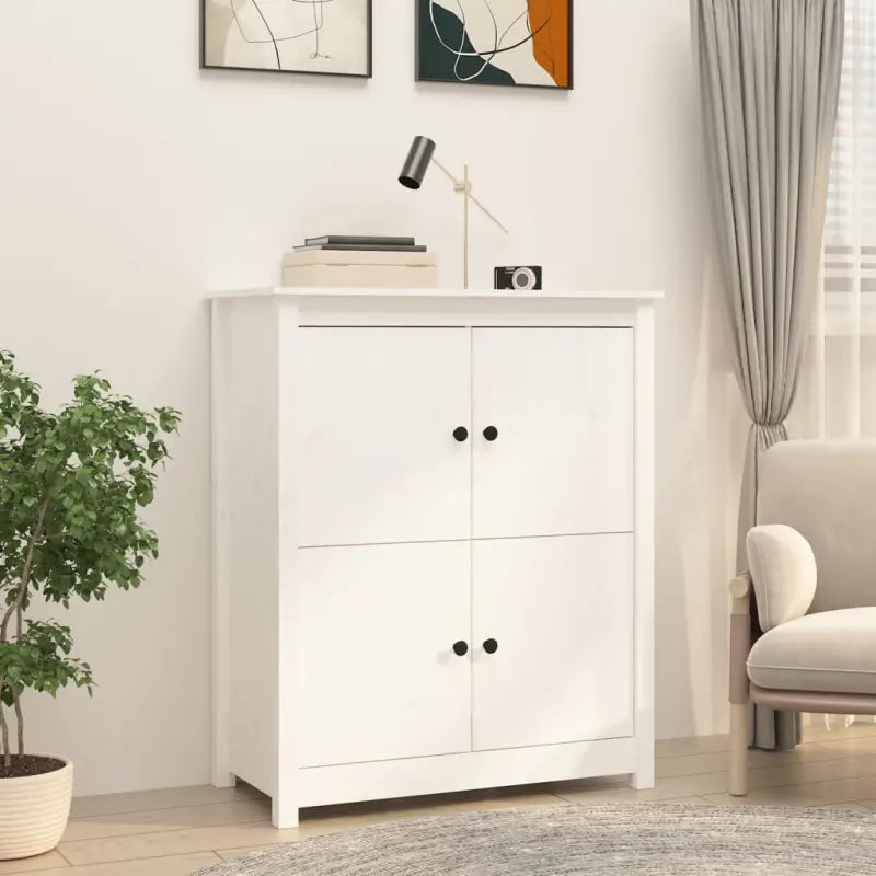 Minimalistisch dressoir van massief grenenhout voor een natuurlijk interieur - Wit / 1 - Dressoirs & buffetkasten