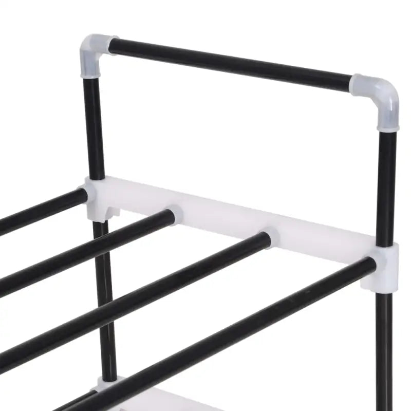 Minimalistisch schoenenrek met metalen buisframe voor praktische opbergruimte - Zwart / 1 - Schoenenrekken