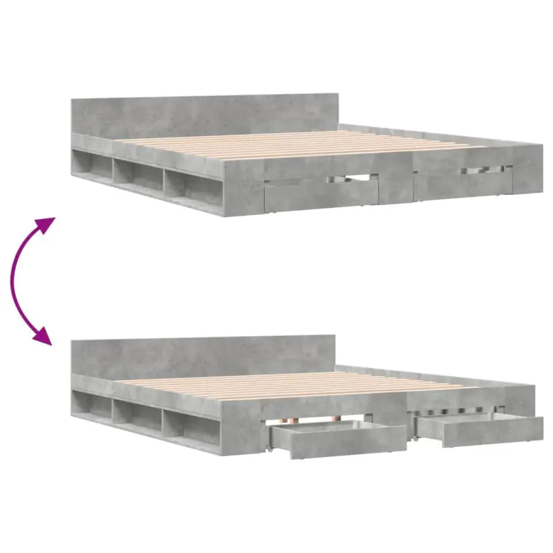 Modern bedframe met lades van bewerkt hout voor een stijlvolle slaapkamer - Bedden & bedframes