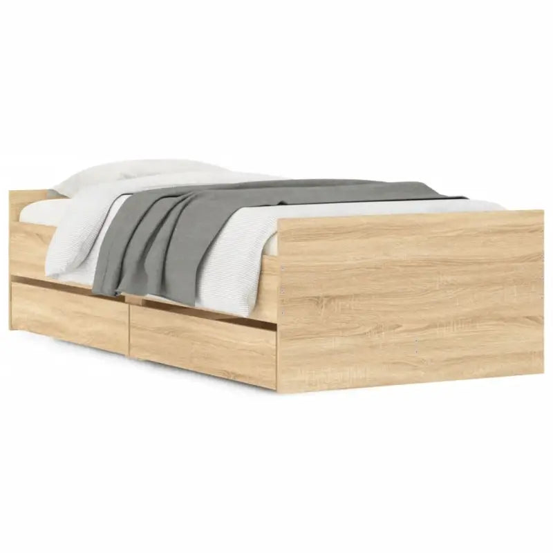 Modern bedframe met lades van bewerkt hout voor je slaapkamer - Bedden & bedframes
